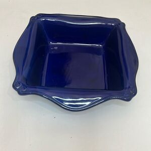 Square Baker 10 In Cobalt Blue Glazed Ovenware Scalloped Country Side Table Top